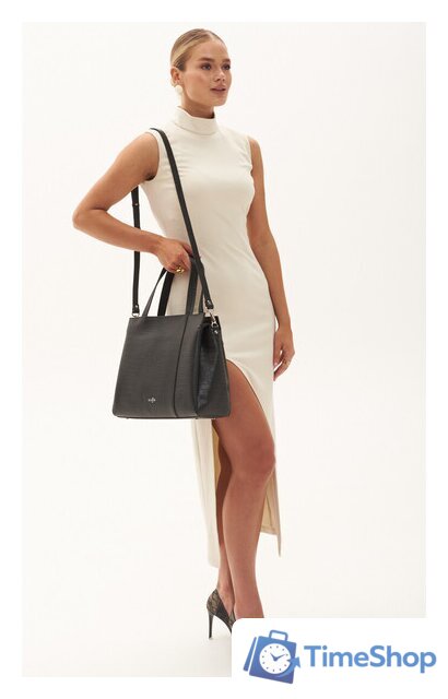 Женская сумка Souffle 322 3225001 (черный кайман эластичный) - Изображение №9 — Интернет-магазин Time-Shop