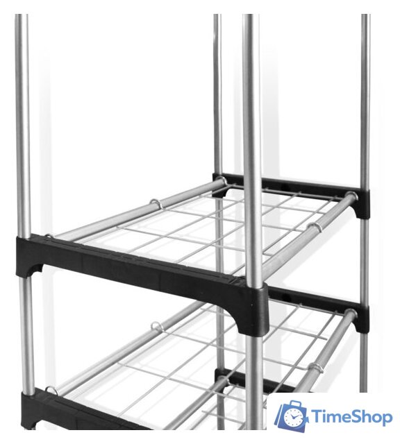 Стойка для одежды Sheffilton SHT-WR12 920124 (черный/хром лак) - Изображение №4 — Интернет-магазин Time-Shop