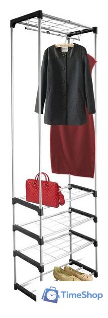 Стойка для одежды Sheffilton SHT-WR12 920124 (черный/хром лак) - Изображение №1 — Интернет-магазин Time-Shop