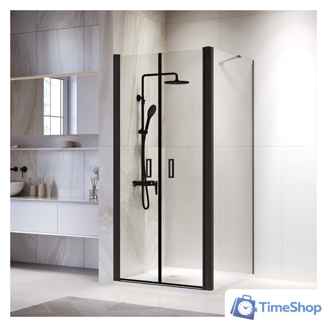 Душевой уголок RGW PA-134B (PA-104B+Z-050-2B+O-204B) 060814488-14 80x80 (черный/прозрачное стекло) - Изображение №1 — Интернет-магазин Time-Shop