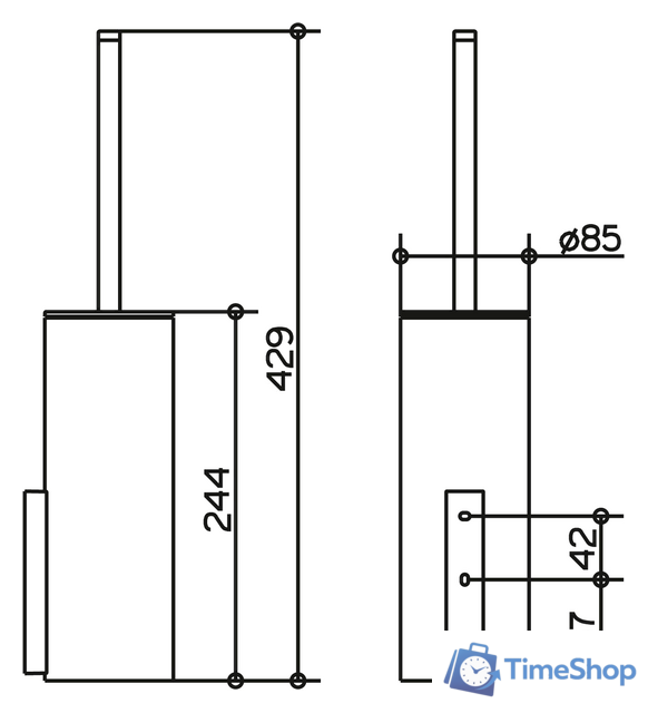 Ершик для унитаза Keuco Edition 400 11564019000 (матовое стекло/хром) - Изображение №2 — Интернет-магазин Time-Shop