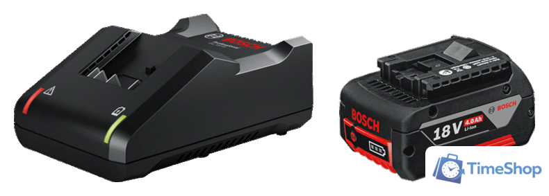 Аккумулятор с зарядным устройством Bosch GBA 1600A01B9Y (18В/4.0 Ah + 14.4-18В) - Изображение №1 — Интернет-магазин Time-Shop