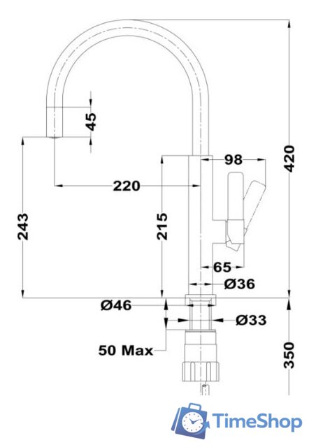 Смеситель TEKA Maestro 116030048 - Изображение №2 — Интернет-магазин Time-Shop