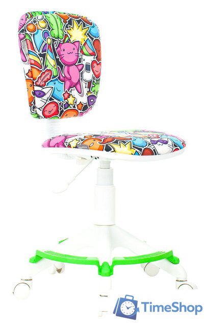 Компьютерное кресло Бюрократ CH-W204/F (пластик белый/маскарад) - Изображение №1 — Интернет-магазин Time-Shop