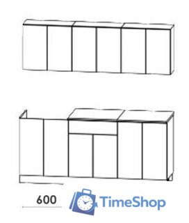 Готовая кухня Артём-Мебель Лана СН-113 без стекла 1.8 (бетон спаркс лайт/бетон спаркс) - Изображение №5 — Интернет-магазин Time-Shop