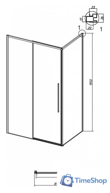 Душевая стенка Grossman Galaxy 90x195 200.K33.01.90.10.00 (хром/стекло прозрачное) - Изображение №10 — Интернет-магазин Time-Shop