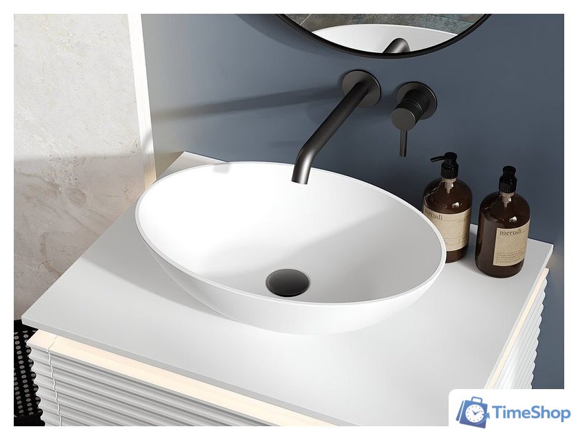 Умывальник Belux Дубай Д-480 (18, белый матовый/Solid Surface) - Изображение №5 — Интернет-магазин Time-Shop