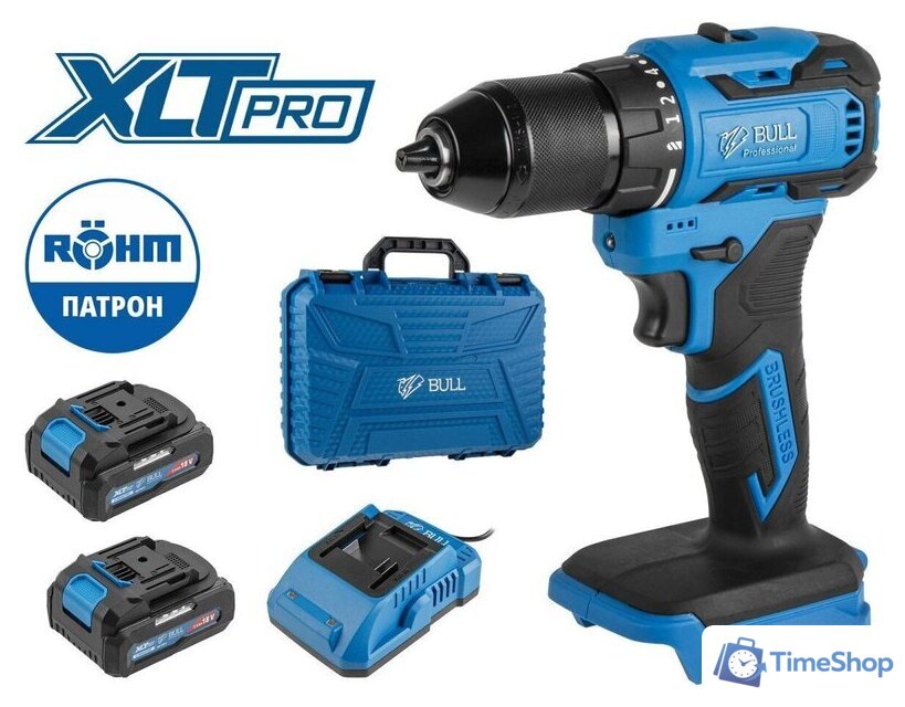 Дрель-шуруповерт Bull SR 1804 2329056 (с 2-мя АКБ, кейс) - Изображение №1 — Интернет-магазин Time-Shop