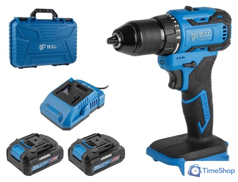 Дрель-шуруповерт Bull SR 1804 2329056 (с 2-мя АКБ, кейс) - Изображение №2 — Интернет-магазин Time-Shop