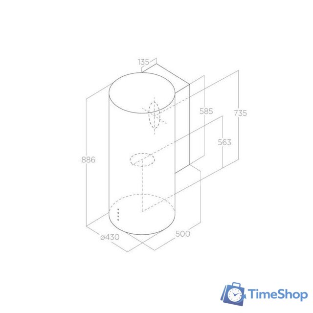 Кухонная вытяжка Elica Tube Pro WH MAT/A/43 - Изображение №2 — Интернет-магазин Time-Shop