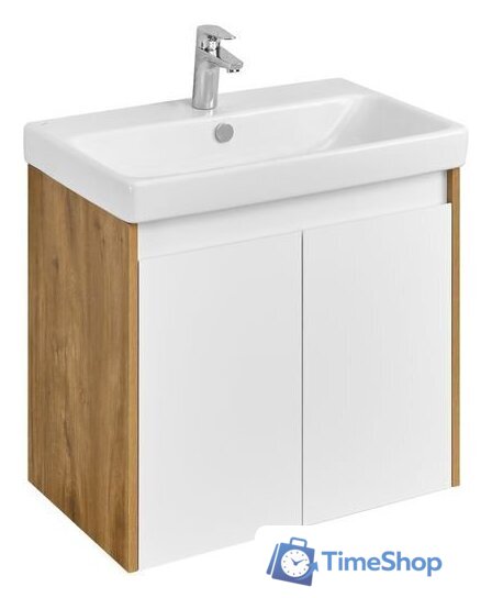  Акватон Тумба с умывальником Сканди Doors 70 1A2789K0SDZ90 (белый/дуб рустикальный) - Изображение №1 — Интернет-магазин Time-Shop