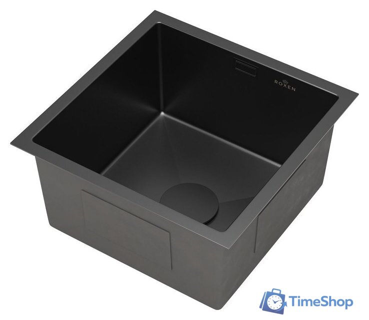 Кухонная мойка Roxen Uno 560210-44B (440*440) PVD графит под столешницу (с ролл-матом и дозатором) - Изображение №5 — Интернет-магазин Time-Shop