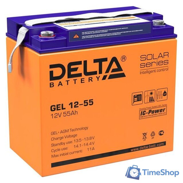 Аккумулятор для ИБП Delta GEL 12-55 (12В/55 А·ч) - Изображение №1 — Интернет-магазин Time-Shop