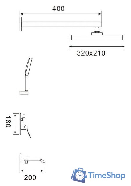 Душевая система  Shevanik S4035 - Изображение №2 — Интернет-магазин Time-Shop