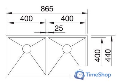 Кухонная мойка Blanco Zerox 400/400-IF - Изображение №4 — Интернет-магазин Time-Shop