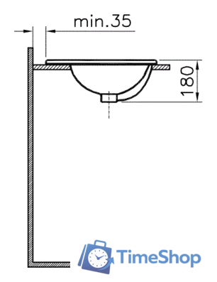 Умывальник Vitra S20 52.5x47.5 [5468B003-0001] - Изображение №4 — Интернет-магазин Time-Shop