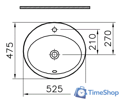Умывальник Vitra S20 52.5x47.5 [5468B003-0001] - Изображение №2 — Интернет-магазин Time-Shop