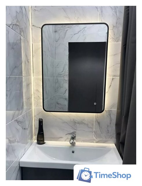 Зеркало с подсветкой  EMZE 60x80 LED.UV.SMART.60.80.CHE.4K (черный с УФ-окантовкой и подсветкой) - Изображение №1 — Интернет-магазин Time-Shop