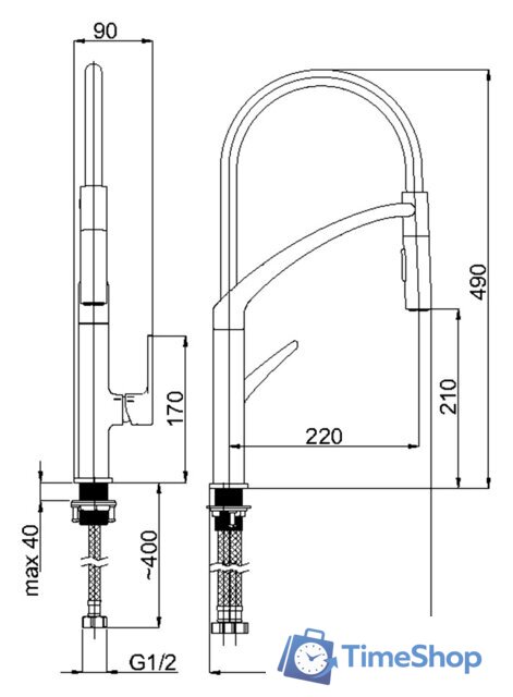 Смеситель Rubineta Ultima-50 UL50008 - Изображение №2 — Интернет-магазин Time-Shop