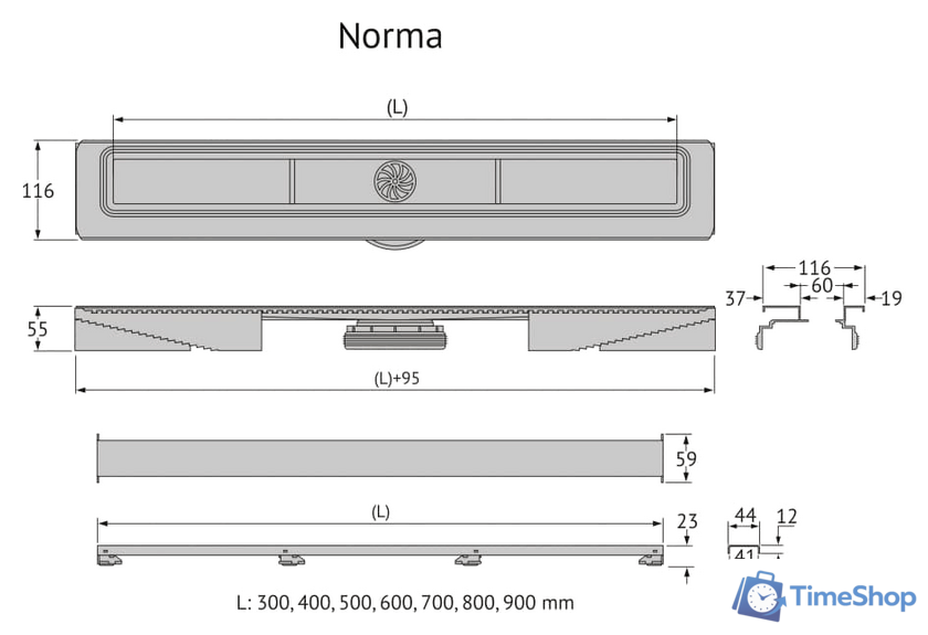 Трап/канал Berges Wasserhaus С1 Norma 500 095136 (матовый черный) - Изображение №6 — Интернет-магазин Time-Shop