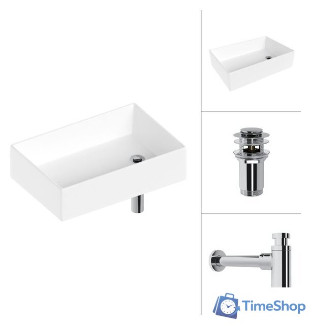 Умывальник Lauter 21518-1 + клапан 21190CH + сифон 21635CH (хром) - Изображение №1 — Интернет-магазин Time-Shop