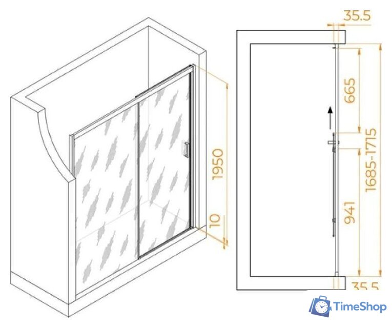 Душевая дверь RGW PA-017B R 350801717-24 - Изображение №6 — Интернет-магазин Time-Shop