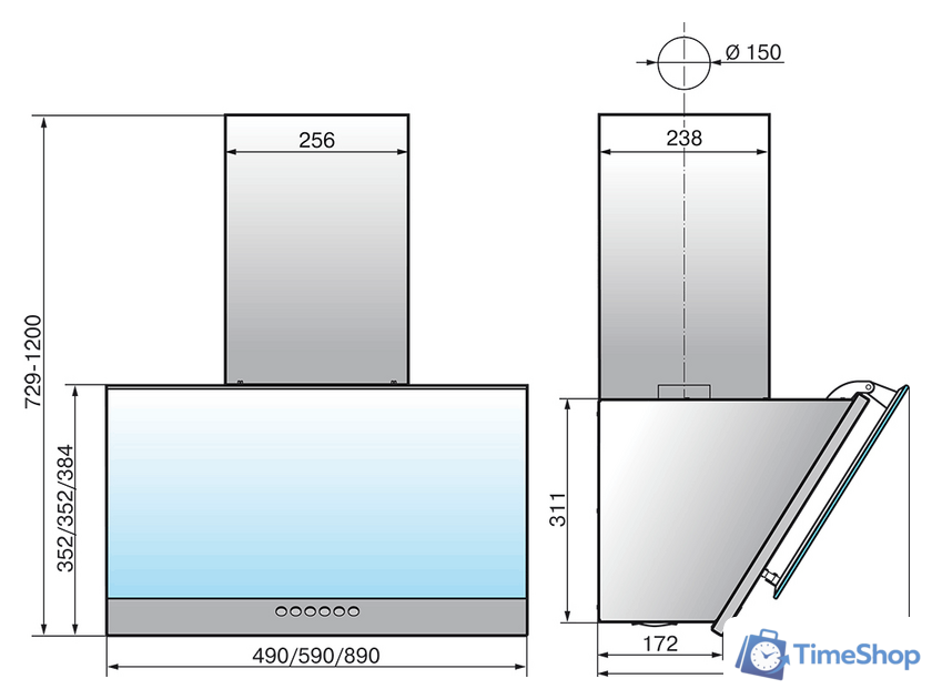 Кухонная вытяжка Elikor Рубин S4 50П-700-Э4Д (антрацит/черный) - Изображение №2 — Интернет-магазин Time-Shop