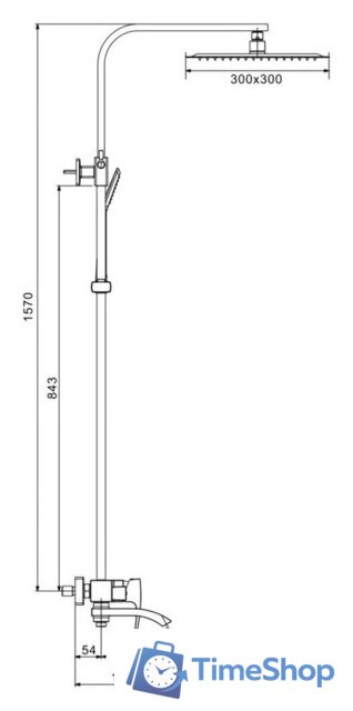 Душевая система  Kern 5057 (сатин) - Изображение №2 — Интернет-магазин Time-Shop