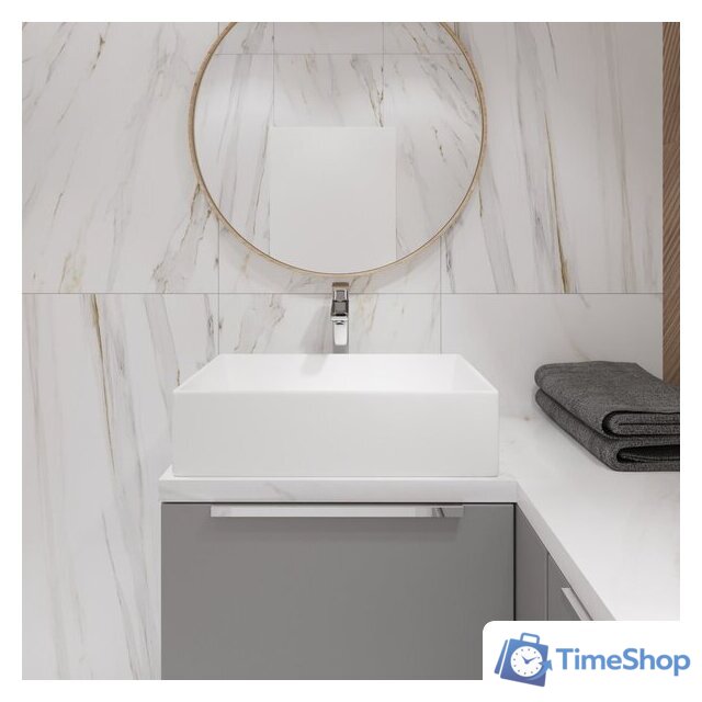 Умывальник Lauter 21518-1 + клапан 21190W + сифон 21635W (белый матовый) - Изображение №5 — Интернет-магазин Time-Shop