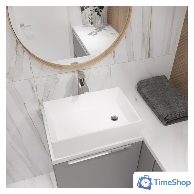 Умывальник Lauter 21518-1 + клапан 21190W + сифон 21635W (белый матовый) - Изображение №4 — Интернет-магазин Time-Shop