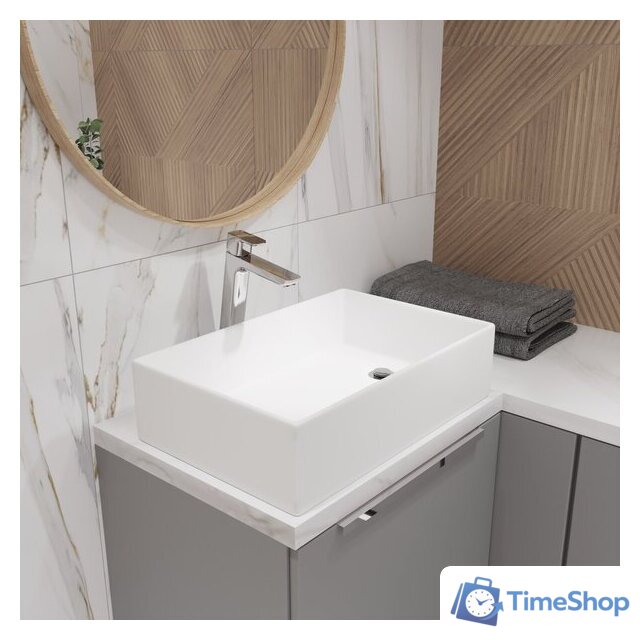 Умывальник Lauter 21518-1 + клапан 21190W + сифон 21635W (белый матовый) - Изображение №6 — Интернет-магазин Time-Shop