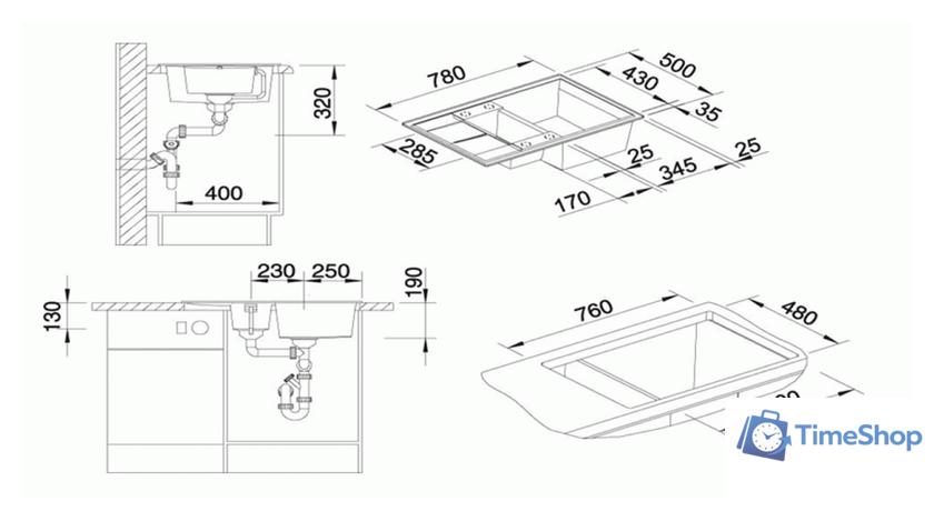 Кухонная мойка Granula 7802 (черный) - Изображение №12 — Интернет-магазин Time-Shop