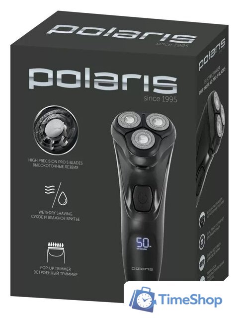 Электробритва Polaris PMR 0415R 4D PRO 5 blades - Изображение №13 — Интернет-магазин Time-Shop
