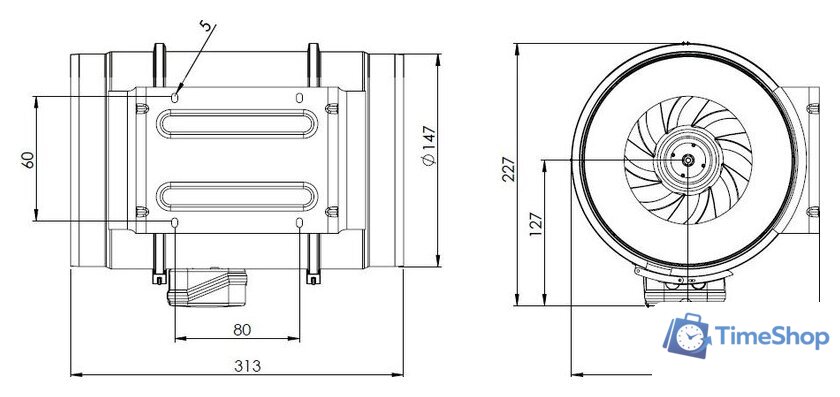 Радиальный вентилятор Bahcivan BMFX 150/2V - Изображение №4 — Интернет-магазин Time-Shop
