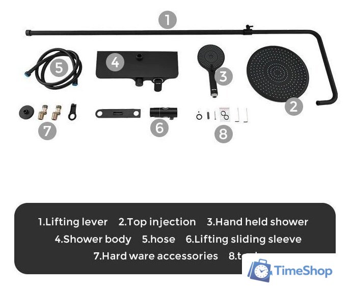 Душевая система  Gappo G2495-5 - Изображение №13 — Интернет-магазин Time-Shop