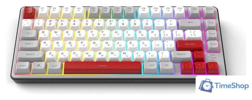 Клавиатура Ritmix RKB-681BL (серый/белый) - Изображение №3 — Интернет-магазин Time-Shop