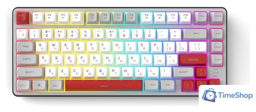 Клавиатура Ritmix RKB-681BL (серый/белый) - Изображение №2 — Интернет-магазин Time-Shop