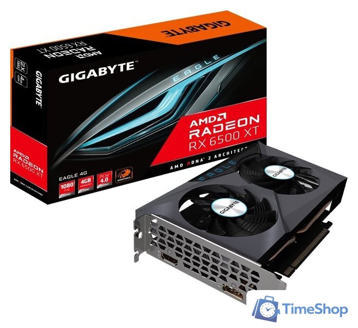 Видеокарта Gigabyte Radeon RX 6500 XT Eagle 4G GV-R65XTEAGLE-4GD - Изображение №2 — Интернет-магазин Time-Shop