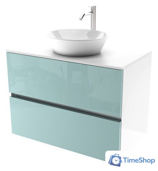  ЗОВ Тумба под умывальник Лира 100 L100MW0MAGVA-KP13W (белый/адриатик) - Изображение №1 — Интернет-магазин Time-Shop