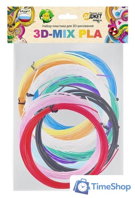 Набор пластика Даджет 3D Mix PLA 10 1.75 мм - Изображение №1 — Интернет-магазин Time-Shop