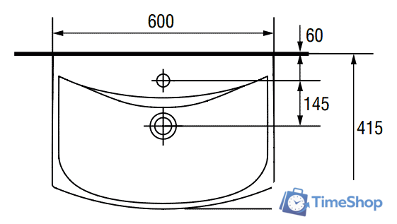 Умывальник Cersanit CARINA 60 60x41.5 - Изображение №4 — Интернет-магазин Time-Shop