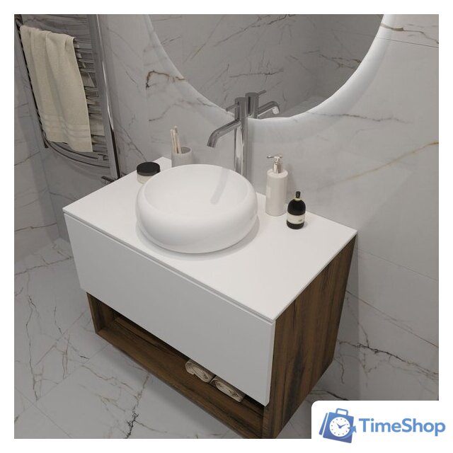  ЗОВ Тумба под умывальник Кито-2 100 2K100LA0MWMC (аттик/белый матовый) - Изображение №5 — Интернет-магазин Time-Shop