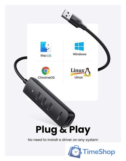 USB-хаб Ugreen CM416 10915 - Изображение №3 — Интернет-магазин Time-Shop