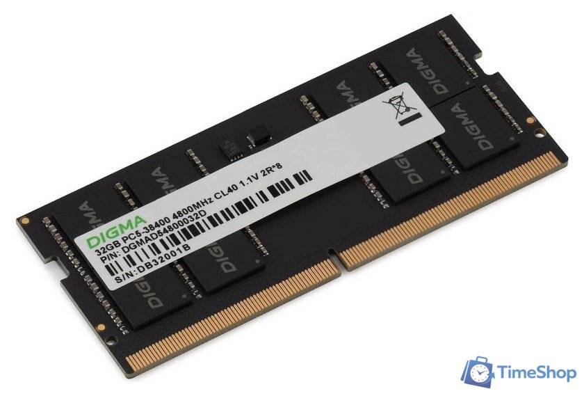 Оперативная память Digma 16ГБ DDR5 SODIMM 4800 МГц DGMAS54800016S - Изображение №2 — Интернет-магазин Time-Shop