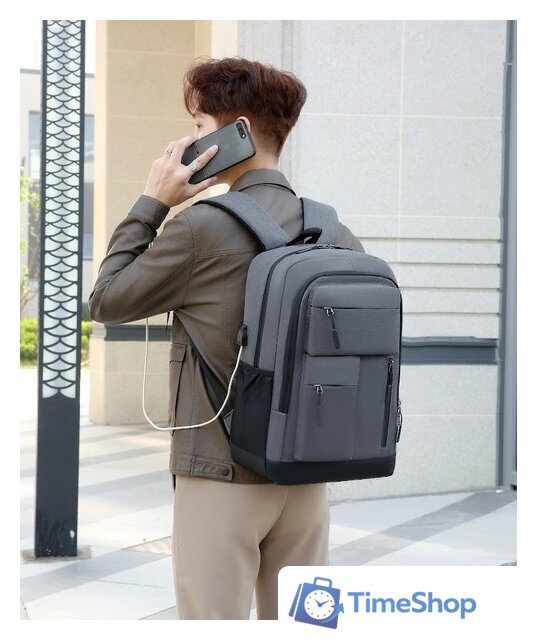 Городской рюкзак Miru Sallerus 15.6 (серый) - Изображение №22 — Интернет-магазин Time-Shop