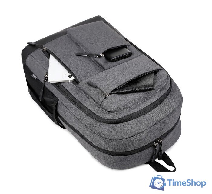 Городской рюкзак Miru Sallerus 15.6 (серый) - Изображение №18 — Интернет-магазин Time-Shop