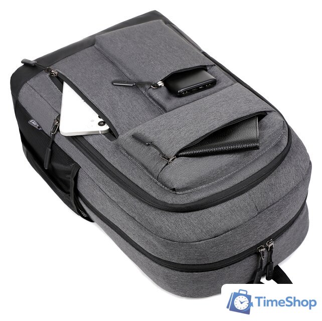 Городской рюкзак Miru Sallerus 15.6 (серый) - Изображение №7 — Интернет-магазин Time-Shop