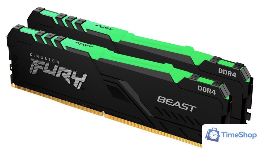 Оперативная память Kingston FURY Beast RGB 2x32ГБ DDR4 3200 МГц KF432C16BB2AK2/64 - Изображение №1 — Интернет-магазин Time-Shop