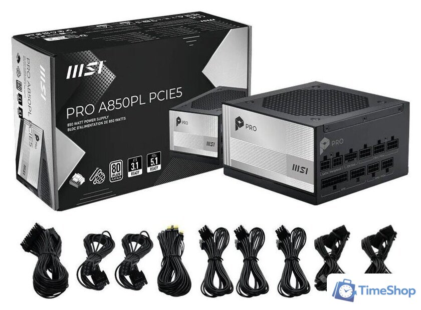 Блок питания MSI PRO A850PL PCIE5 - Изображение №5 — Интернет-магазин Time-Shop