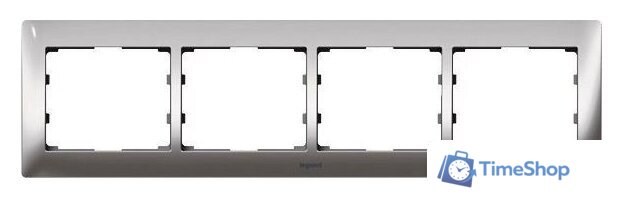 Рамка Legrand Galea Life 4 пост (горизонтальная, хром) - Изображение №1 — Интернет-магазин Time-Shop